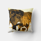 ボクサーはアメリカ人のMoJoの装飾用クッションの後をつけます クッション (裏面)