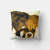 ボクサーはアメリカ人のMoJoの装飾用クッションの後をつけます クッション (正面)