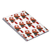 ボクサーは水の色の犬のパターンが星クリスマス ノートブック (右側)