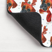 ボクサーは水の色の犬のパターンが星クリスマス マウスパッド (コーナー)