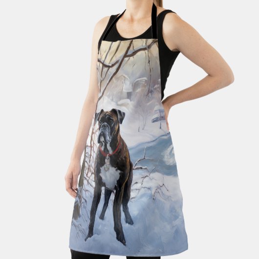 ボクサーは雪のクリスマスを過ごした エプロン (インサイチュ)