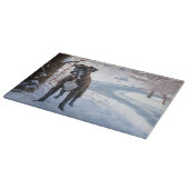 ボクサーは雪のクリスマスを過ごした カッティングボード (角)