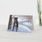 ボクサーは雪のクリスマスを過ごした カード (正面)