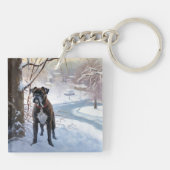 ボクサーは雪のクリスマスを過ごした キーホルダー (裏面)