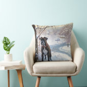 ボクサーは雪のクリスマスを過ごした クッション (椅子)