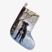 ボクサーは雪のクリスマスを過ごした スモールクリスマスストッキング (正面 (吊り時))
