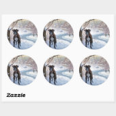 ボクサーは雪のクリスマスを過ごした ラウンドシール (シート)