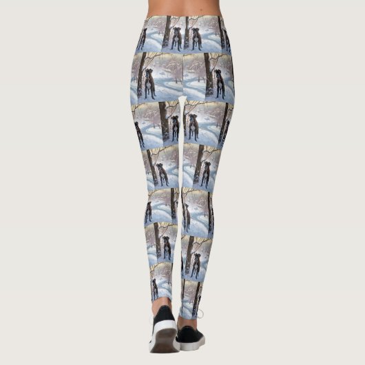 ボクサーは雪のクリスマスを過ごした レギンス (裏面)