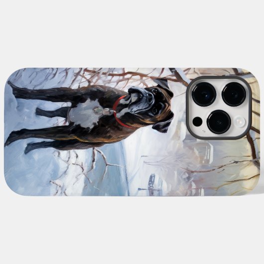 ボクサーは雪のクリスマスを過ごした Case-Mate iPhoneケース (裏面 (横))