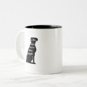 ボクサーはI犬を人々の黒のデザインよりもっと好みます ツートーンマグカップ (正面左)