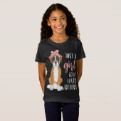 ボクサーを愛すおもしろいる女の子ボクサー犬好きTシャツ Tシャツ (正面フル)