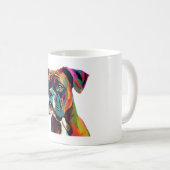 ボクサーカラフル犬 コーヒーマグカップ (正面右)