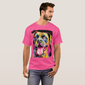 ボクサーカラフル犬 Tシャツ (正面フル)