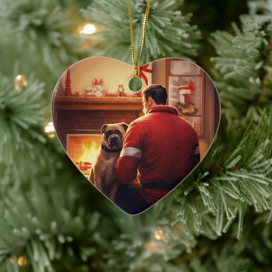 ボクサーギフト,ペットギフト,犬の消防士,クリスマスプレゼント セラミックオーナメント (ツリー)