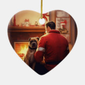 ボクサーギフト,ペットギフト,犬の消防士,クリスマスプレゼント セラミックオーナメント (裏面)