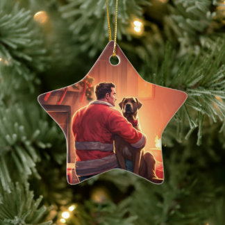 ボクサーギフト,ペットギフト,犬の消防士,クリスマスプレゼント セラミックオーナメント