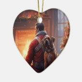 ボクサーギフト，ペットギフト，犬の消防士，クリスマスプレゼント セラミックオーナメント (左)