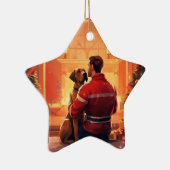 ボクサーギフト,ペットギフト,犬の消防士,クリスマスプレゼント セラミックオーナメント (右)