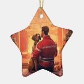 ボクサーギフト,ペットギフト,犬の消防士,クリスマスプレゼント セラミックオーナメント (左)