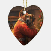 ボクサーギフト，ペットギフト，犬の消防士，クリスマスプレゼント セラミックオーナメント (左)