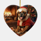 ボクサーギフト，ペットギフト，犬の警察，クリスマスプレゼント セラミックオーナメント (裏面)