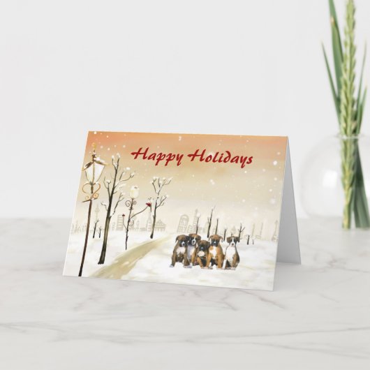 ボクサークリスマスアーバングリーティングカード シーズンカード (正面)