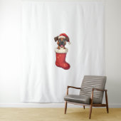 ボクサークリスマスストッキング犬 タペストリー (インサイチュ)