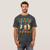 ボクサークリスマスソックスクリスマスライツパジャマファミリー Tシャツ (正面フル)
