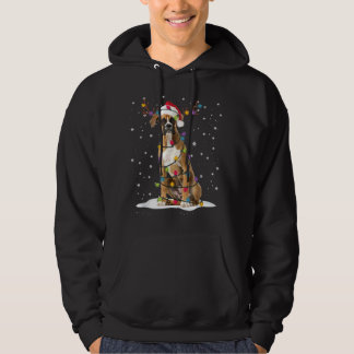 ボクサークリスマスツリーライトパジャマ犬の恋人クリスマスG パーカ