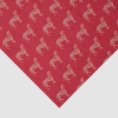 ボクサークリスマスドッグかわいいシルエットレッド 薄葉紙 (詳細)