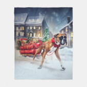 ボクサークリスマスフェスティバルシーズン フリースブランケット (正面)
