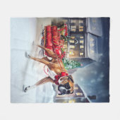 ボクサークリスマスフェスティバルシーズン フリースブランケット (正面(横))