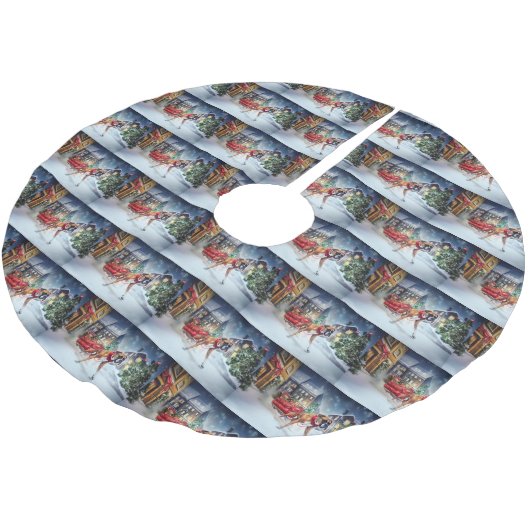 ボクサークリスマスフェスティバルシーズン ブラッシュドポリエステルツリースカート (アングル)