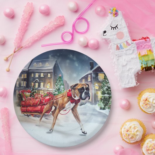 ボクサークリスマスフェスティバルシーズン ペーパープレート (パーティー)