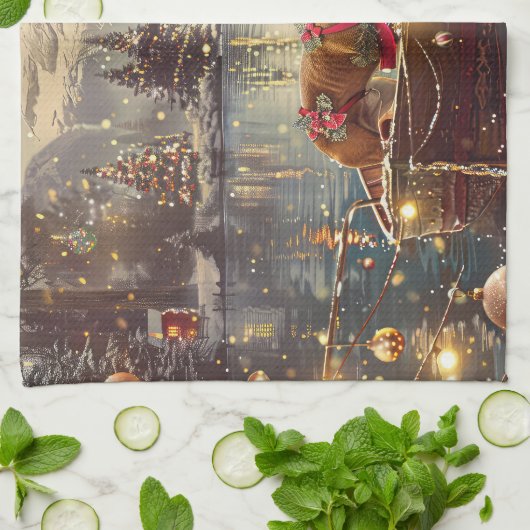 ボクサークリスマスフェスティバル航海 キッチンタオル (折り畳み)