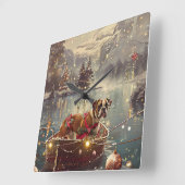 ボクサークリスマスフェスティバル航海 スクエア壁時計 (傾斜)