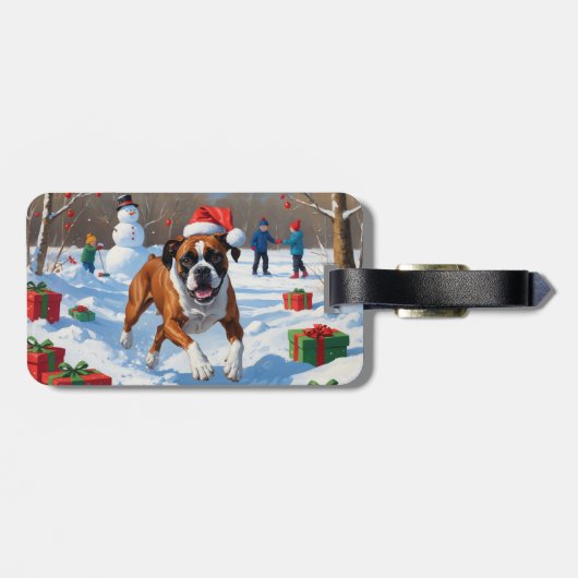 ボクサークリスマスフェスティバル雪景色 ラゲッジタグ (裏面横)
