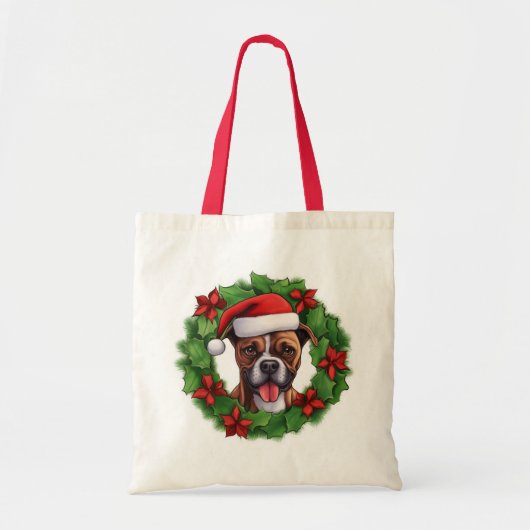 ボクサークリスマスリース トートバッグ (正面)