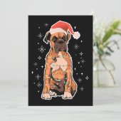 ボクサークリスマス衣服サンタハットクリスマスドッグフェアリー 招待状 (スタンド正面)