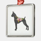 ボクサークロップドイヤーボホフローラシルエット メタルオーナメント (左)