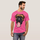 ボクサークールドッグ顔 Tシャツ (正面フル)