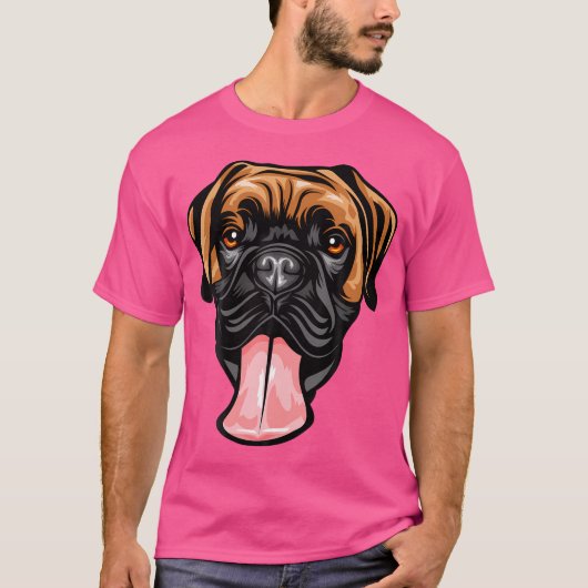 ボクサークールドッグ顔 Tシャツ (正面)