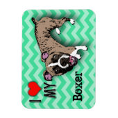 ボクサーグリーンモノクロシェブロン冷蔵庫用マグネット マグネット (縦)