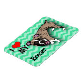 ボクサーグリーンモノクロシェブロン冷蔵庫用マグネット マグネット (左側)