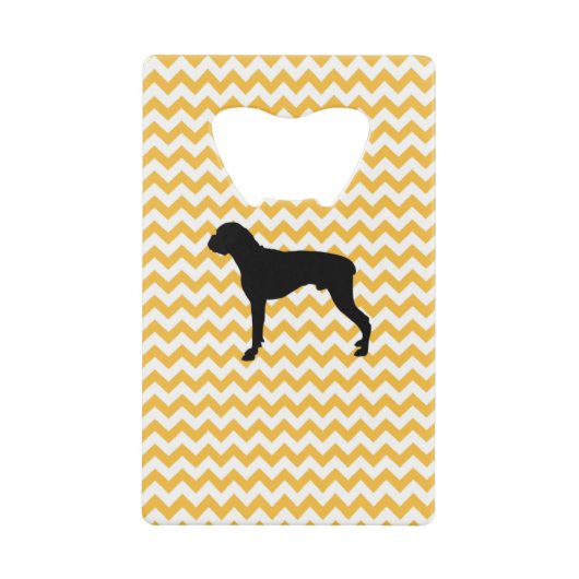 ボクサーシルエット付きパステルオレンジシェブロン クレジットカード栓抜き (正面)