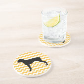 ボクサーシルエット付きパステルオレンジシェブロン コースター (側面)