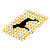 ボクサーシルエット付きパステルオレンジシェブロン マグネット (左側)