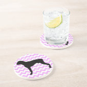 ボクサーシルエット付きピンクのシェブロン コースター (側面)