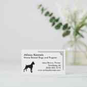 ボクサーシルエット白黒ペット 名刺 (スタンド正面)