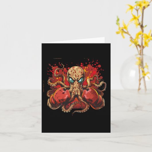 ボクサータコ海海の生き物ボクおもしろいシン カード (黄色い花)